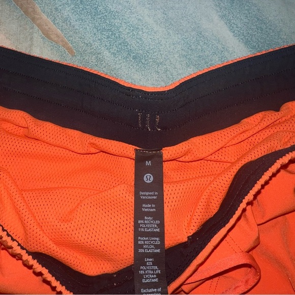 Lululemon Pace Breaker Short Orange Size M - Picture 3 of 6